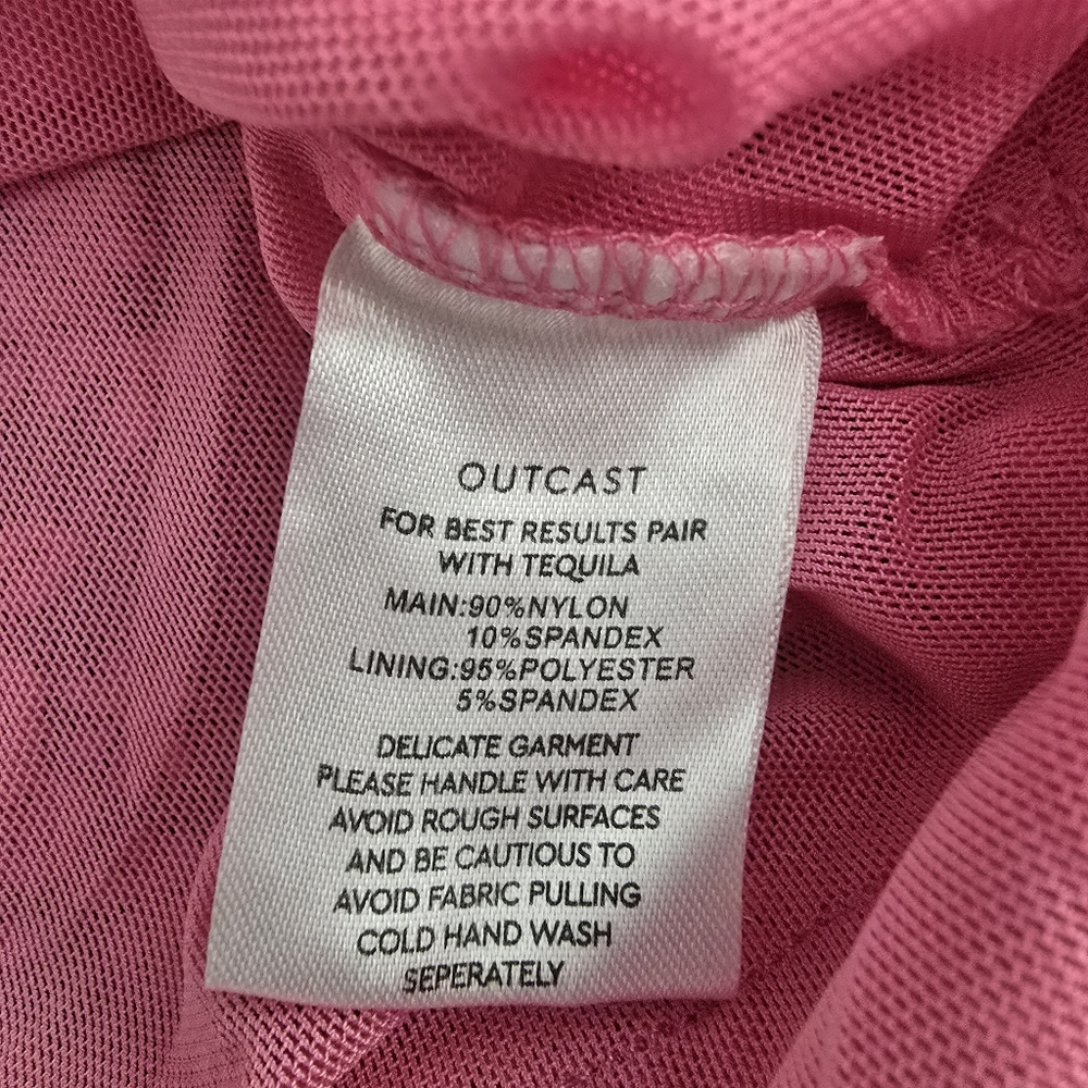 SOLD Outcast Pink Lace Mini Dress Large - Picture 9 of 9